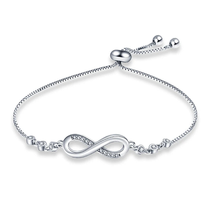 Armband Selina (lyckoarmband i silverfärg med zirkonsten)