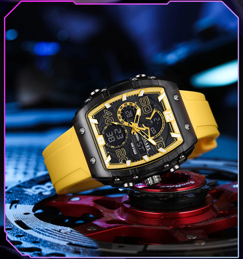 ChronoSquare – fyrkantig herrklocka med dual display