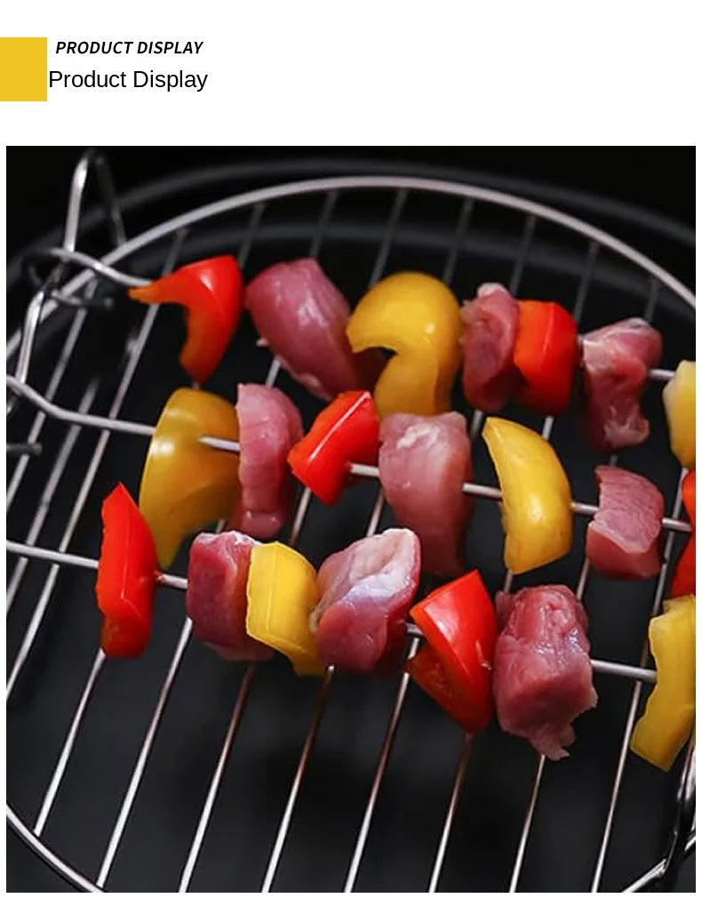 Grillset med spett – fyrkantigt grillställ för ugn & utomhusgrillning