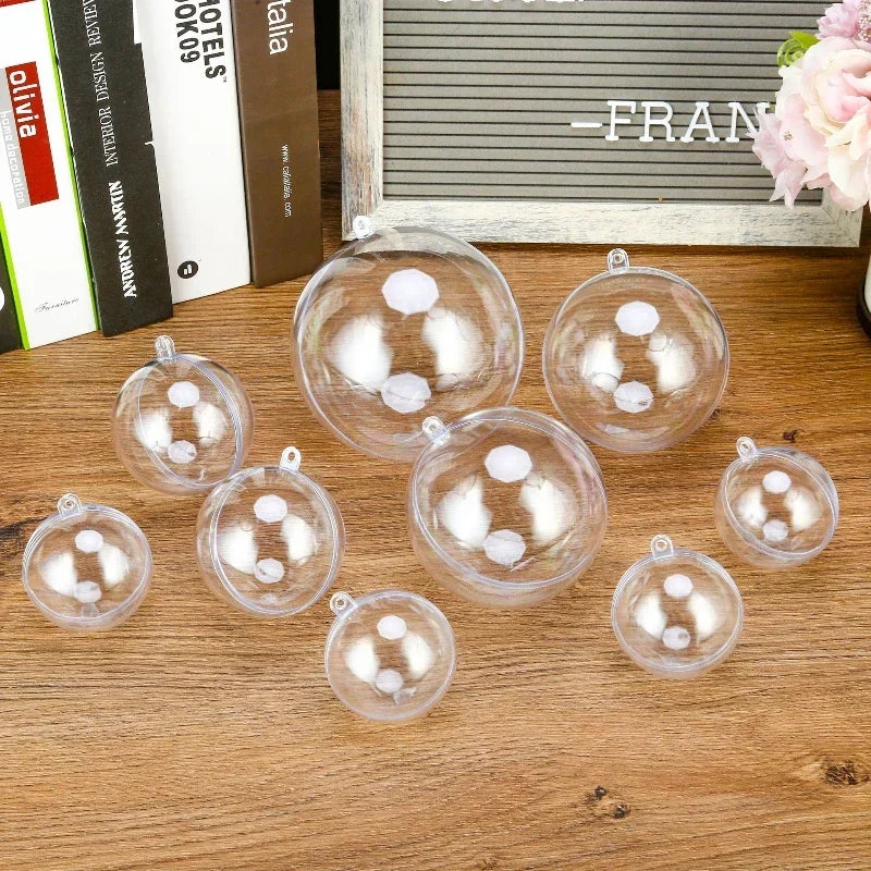 Genomskinliga plastkulor – fyllbara julgransdekorationer & festornament