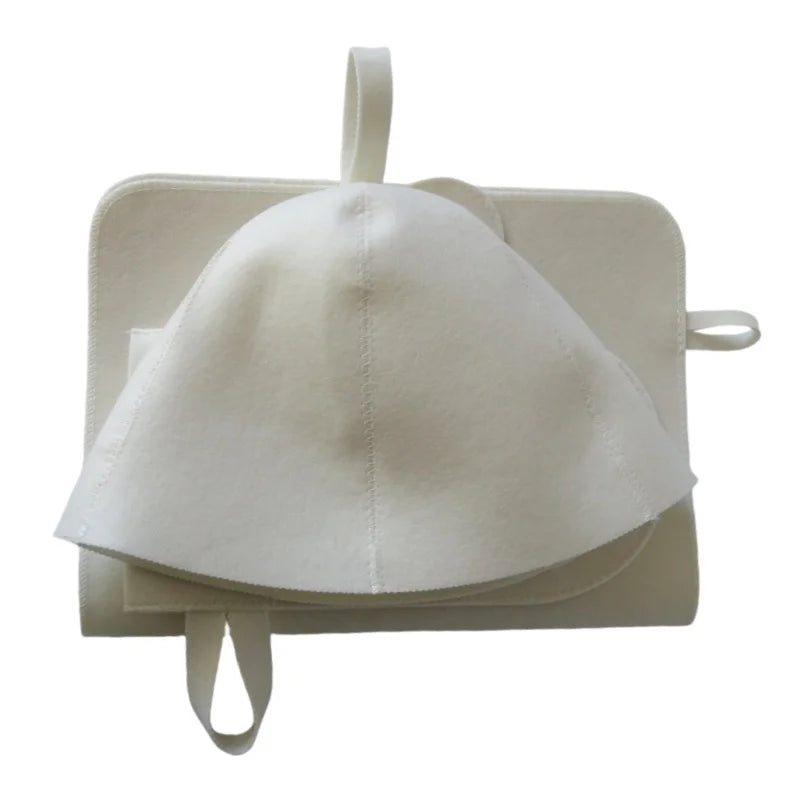 Bastu set 3-delar – hatt, sittdyna & handske