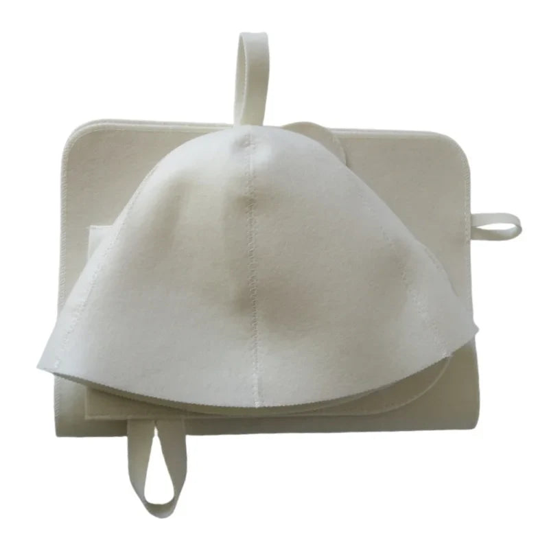 Bastu set 3-delar – hatt, sittdyna & handske