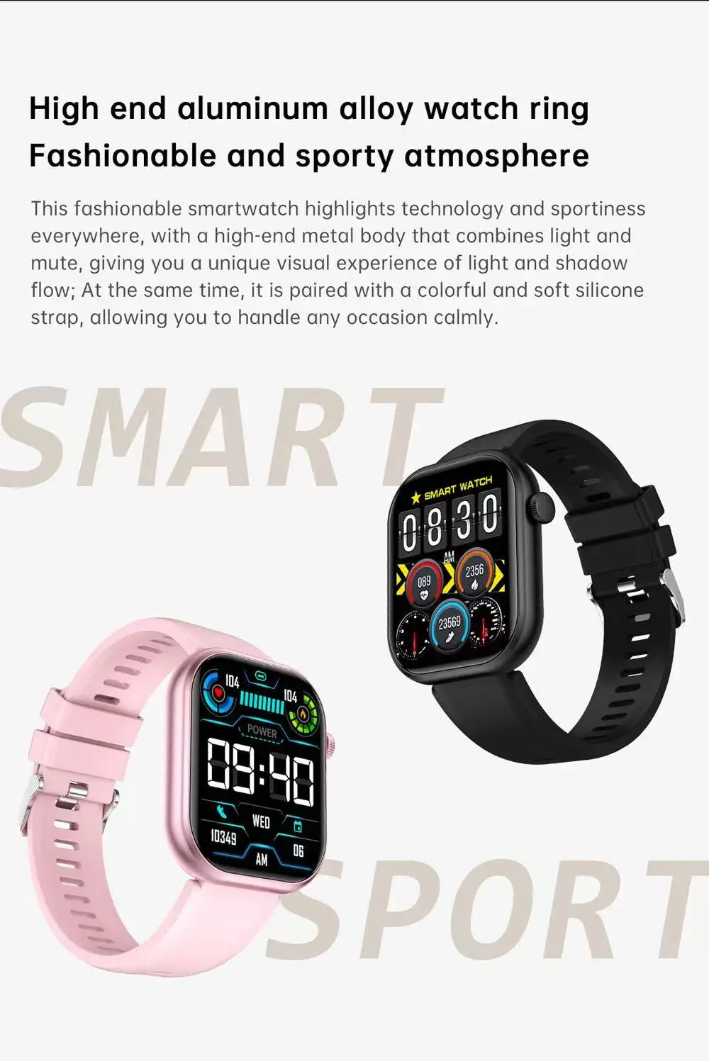 Smartklocka Nova (2,01” AMOLED – sport & hälsa, vattentät)