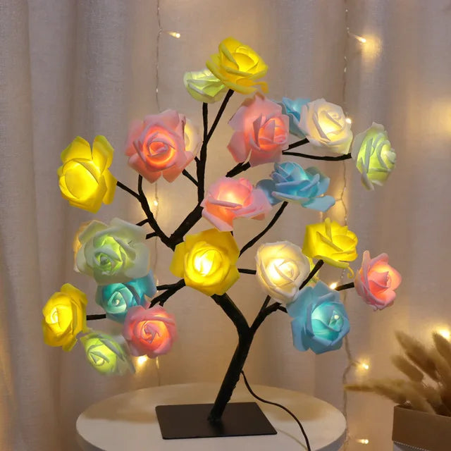 Roslampa LED – 24 lampor USB-bordslampa för dekoration