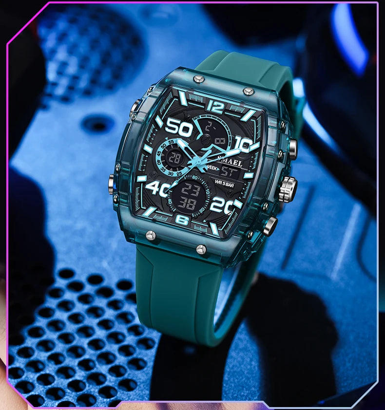 ChronoSquare – fyrkantig herrklocka med dual display