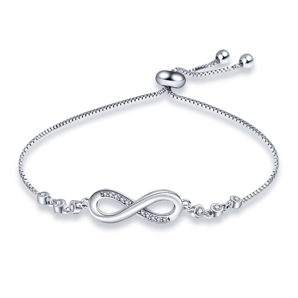 Armband Selina (lyckoarmband i silverfärg med zirkonsten)