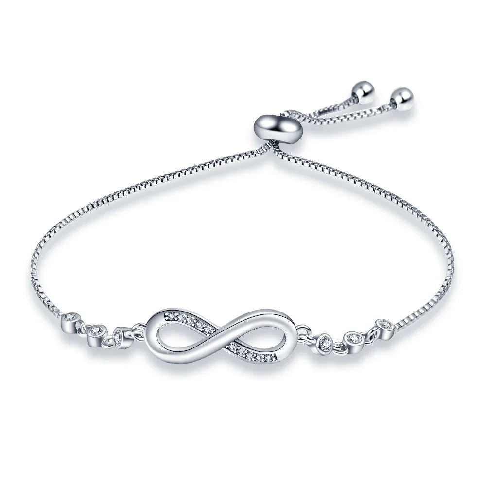 Armband Selina (lyckoarmband i silverfärg med zirkonsten)