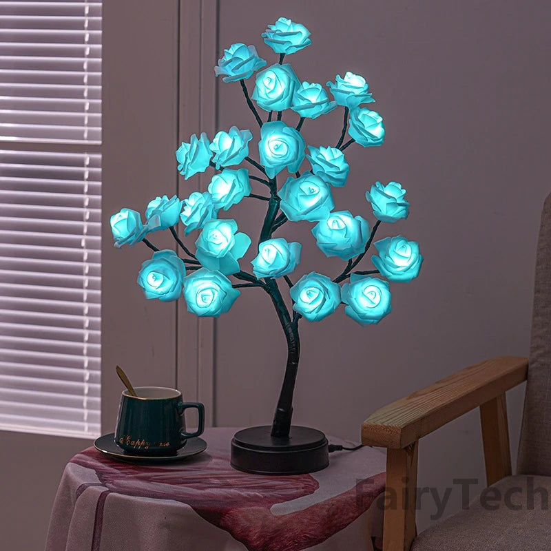 Roslampa LED – 24 lampor USB-bordslampa för dekoration