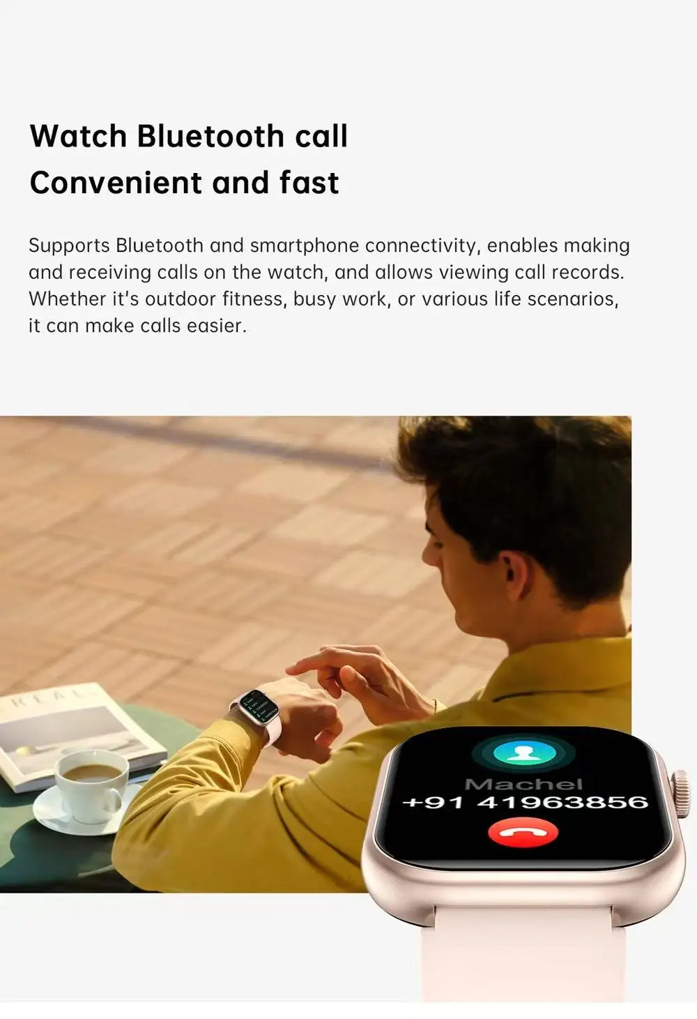 Smartklocka Nova (2,01” AMOLED – sport & hälsa, vattentät)