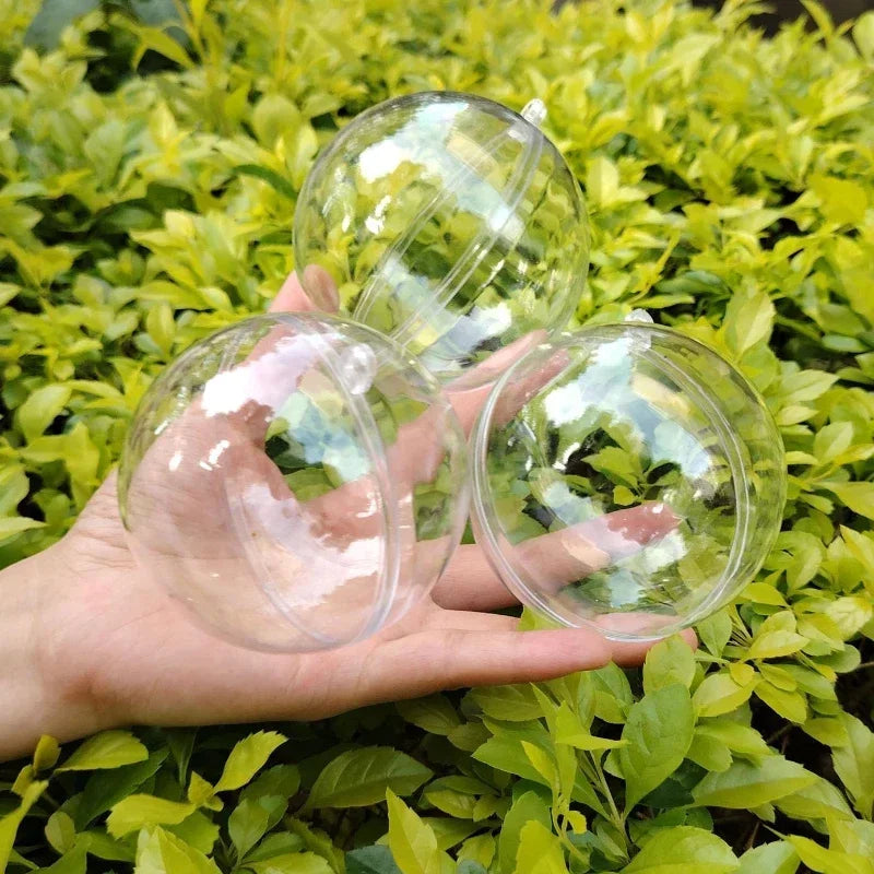 Genomskinliga plastkulor – fyllbara julgransdekorationer & festornament