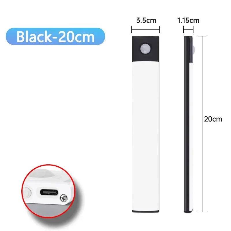 LED skåpbelysning – rörelsesensor nattlampa USB laddbar