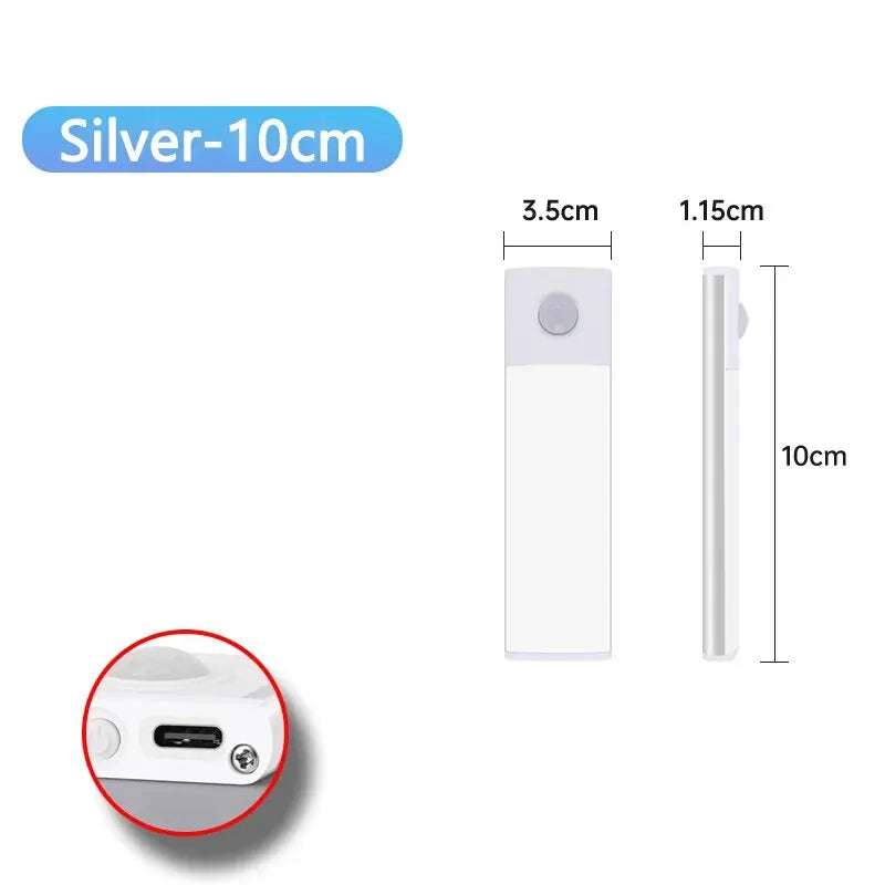 LED skåpbelysning – rörelsesensor nattlampa USB laddbar