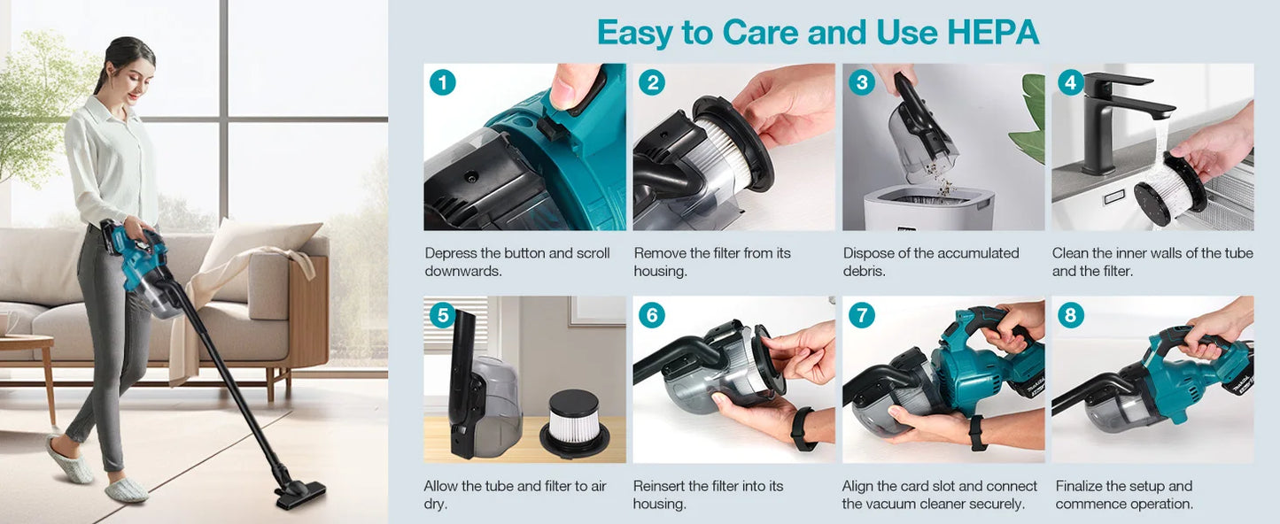Sladdlös handdammsugare – passar Makita 18V batteri
