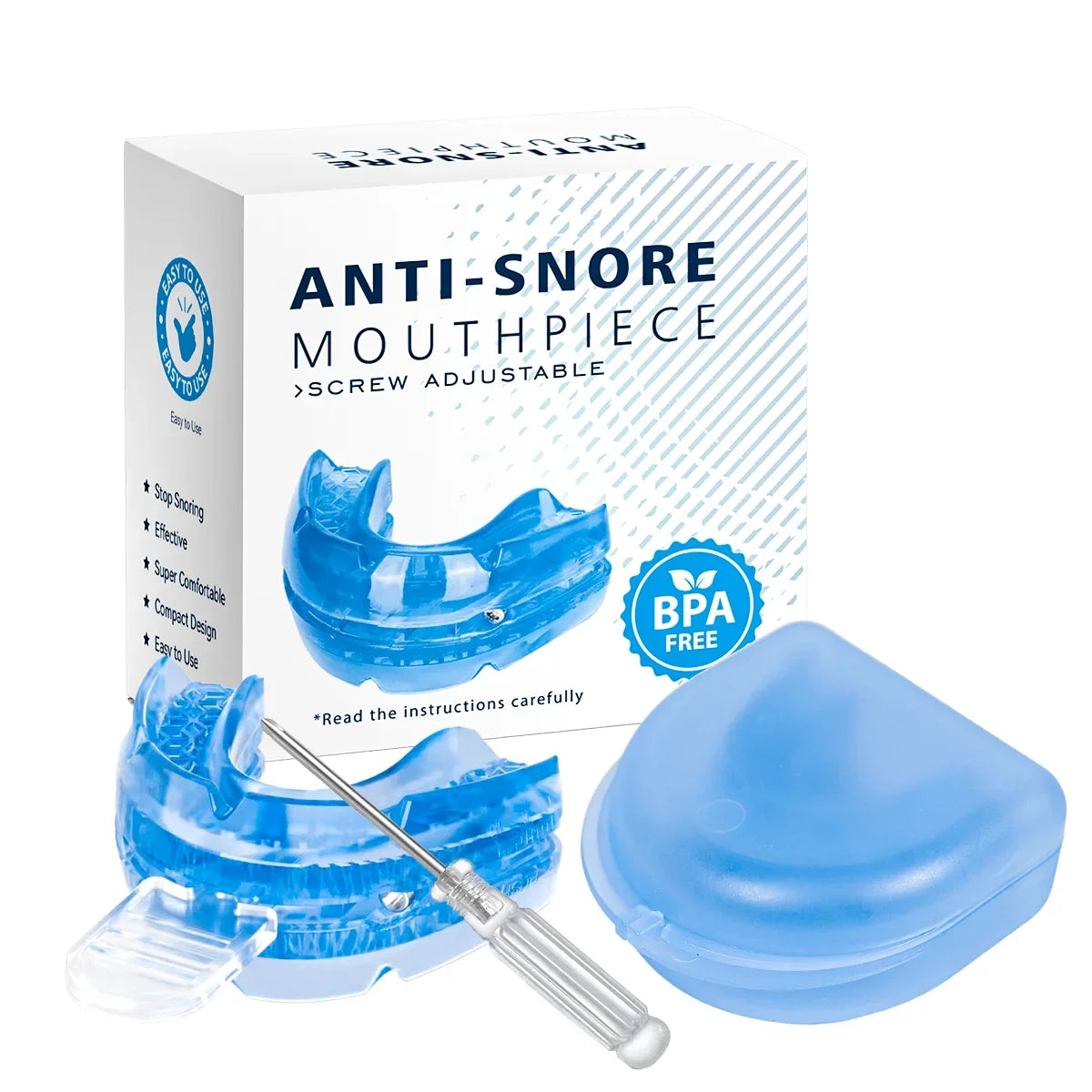 Anti-snarkbett – justerbart munskydd mot snarkningar & tandgnissel