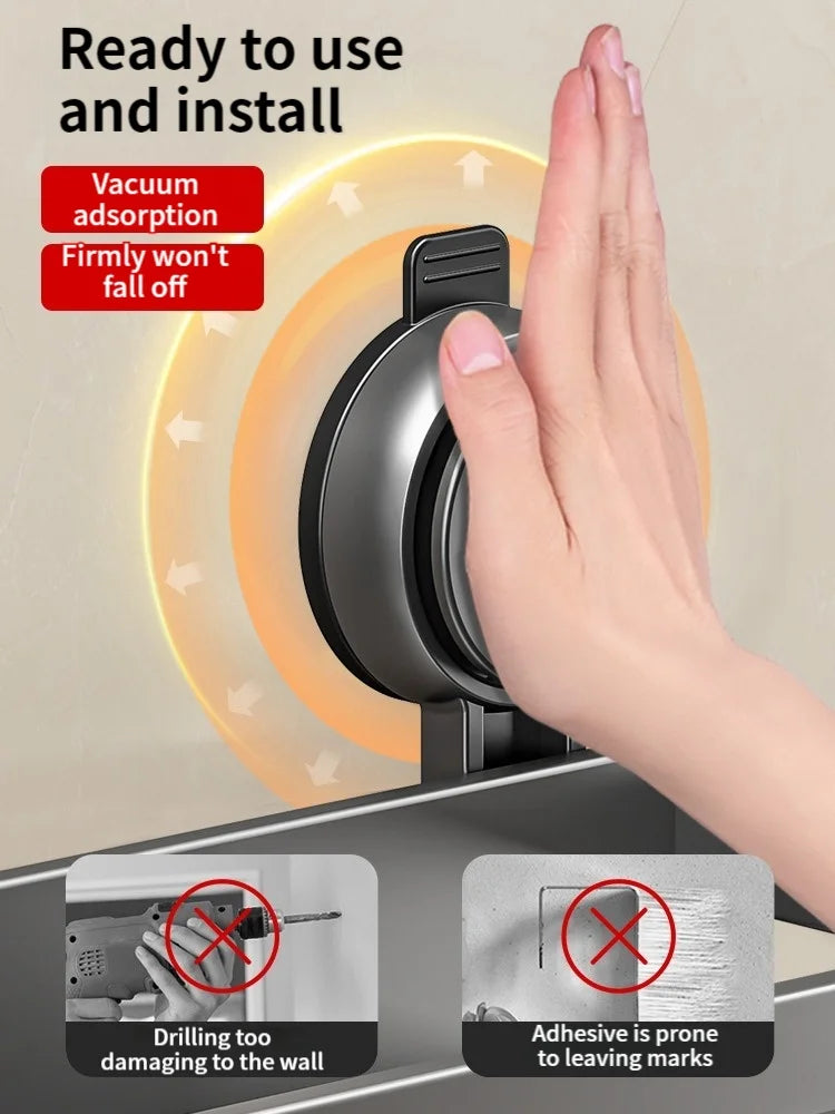 Badrumshylla med sugpropp – aluminium utan borrning