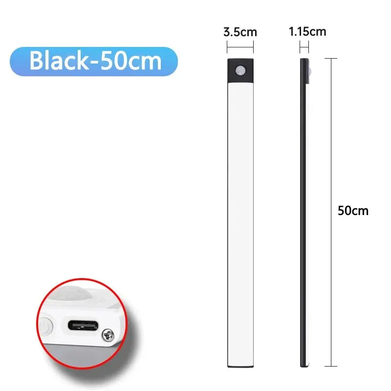 LED skåpbelysning – rörelsesensor nattlampa USB laddbar