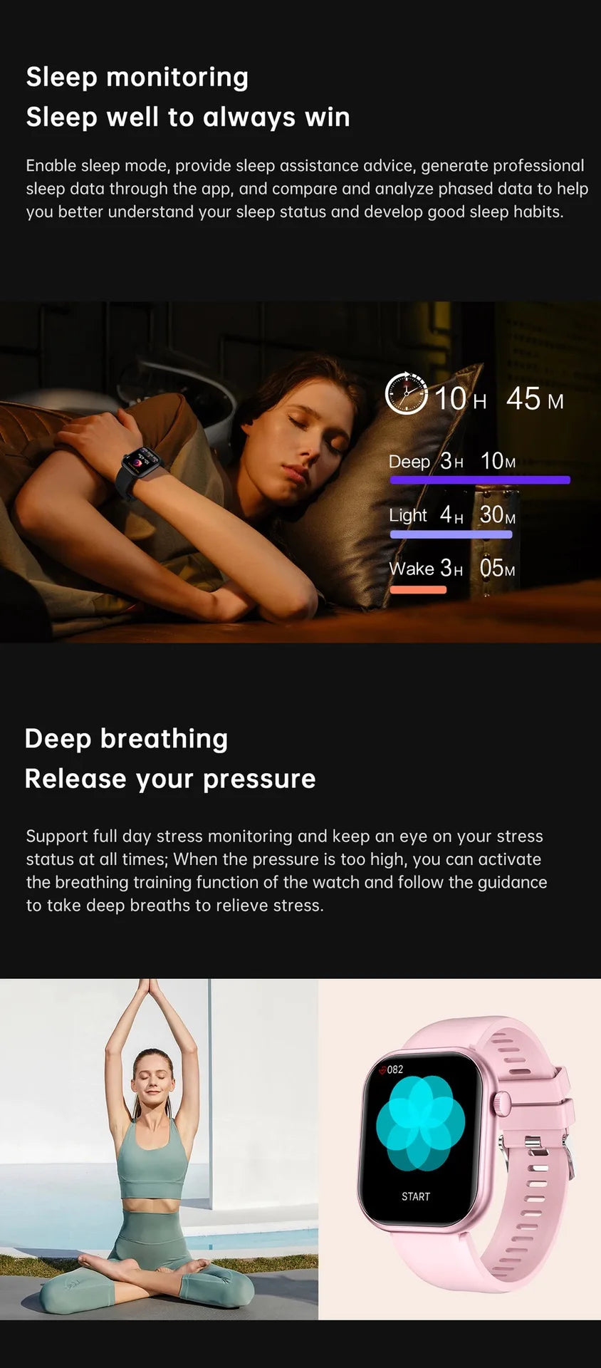 Smartklocka Nova (2,01” AMOLED – sport & hälsa, vattentät)