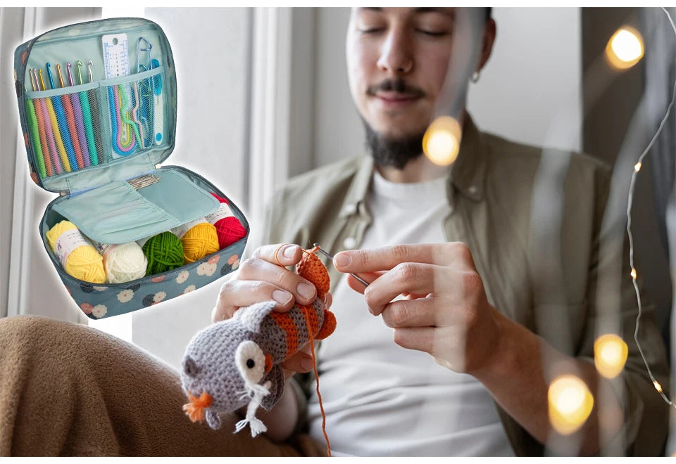 Virknålsset med tillbehör – nålar, markörer & förvaringsväska