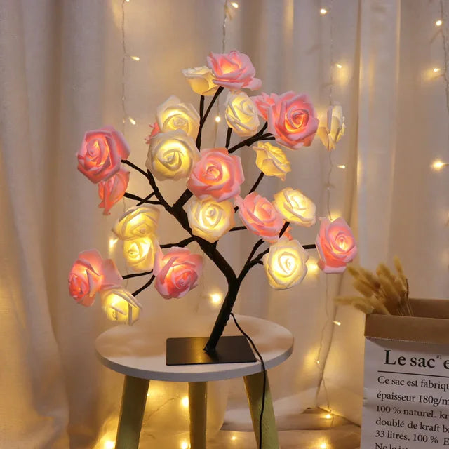 Roslampa LED – 24 lampor USB-bordslampa för dekoration