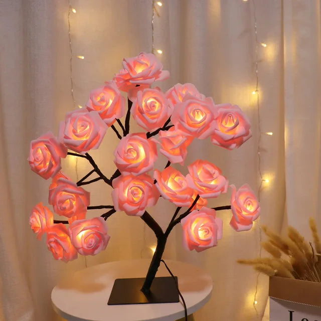 Roslampa LED – 24 lampor USB-bordslampa för dekoration