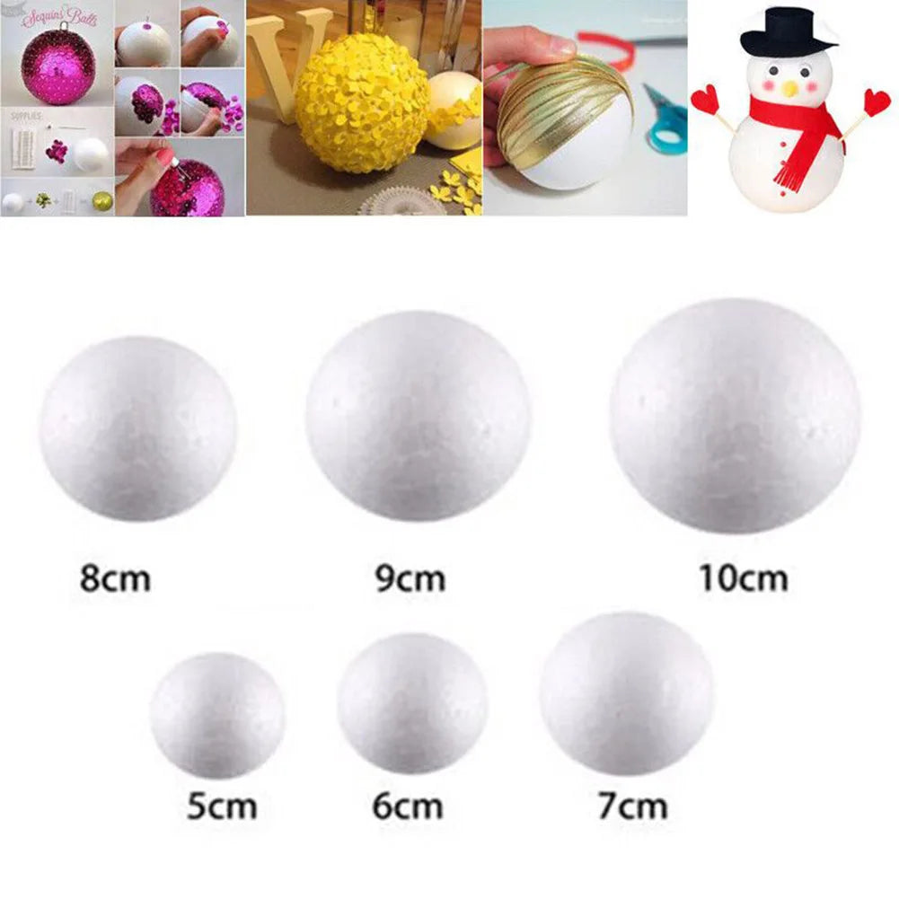 Polystyrenkulor – frigolitbollar för pyssel & dekoration (10 st, 50–100 mm)