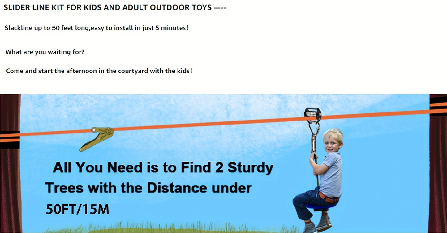 Zipline Set i Polyester för Barn och Vuxna