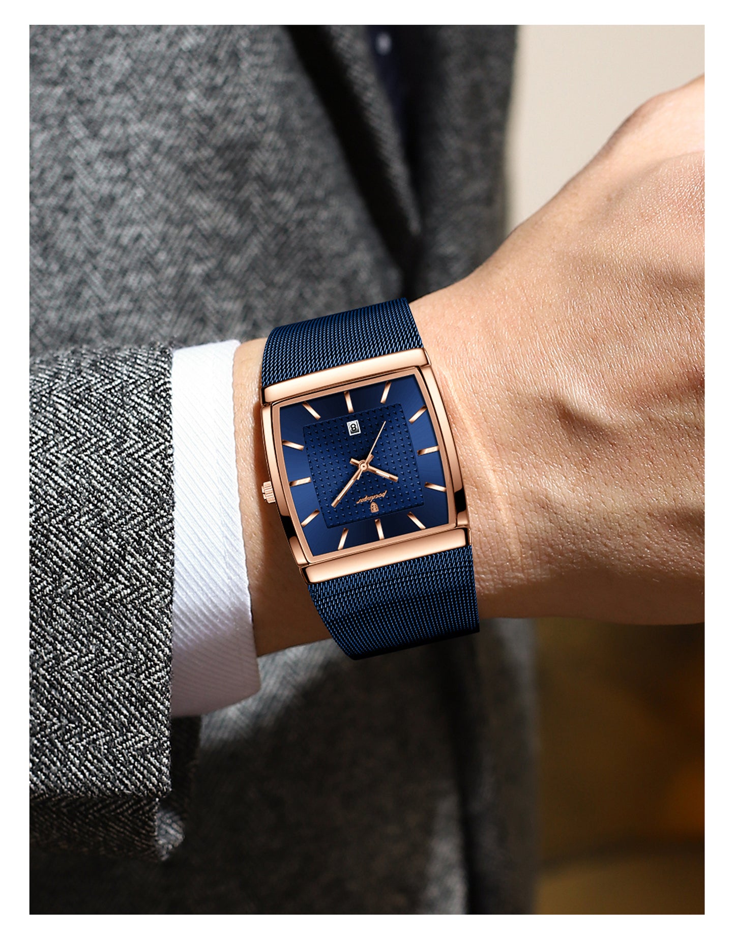 Klocka Henrik (herrklocka med meshband i stilren design)