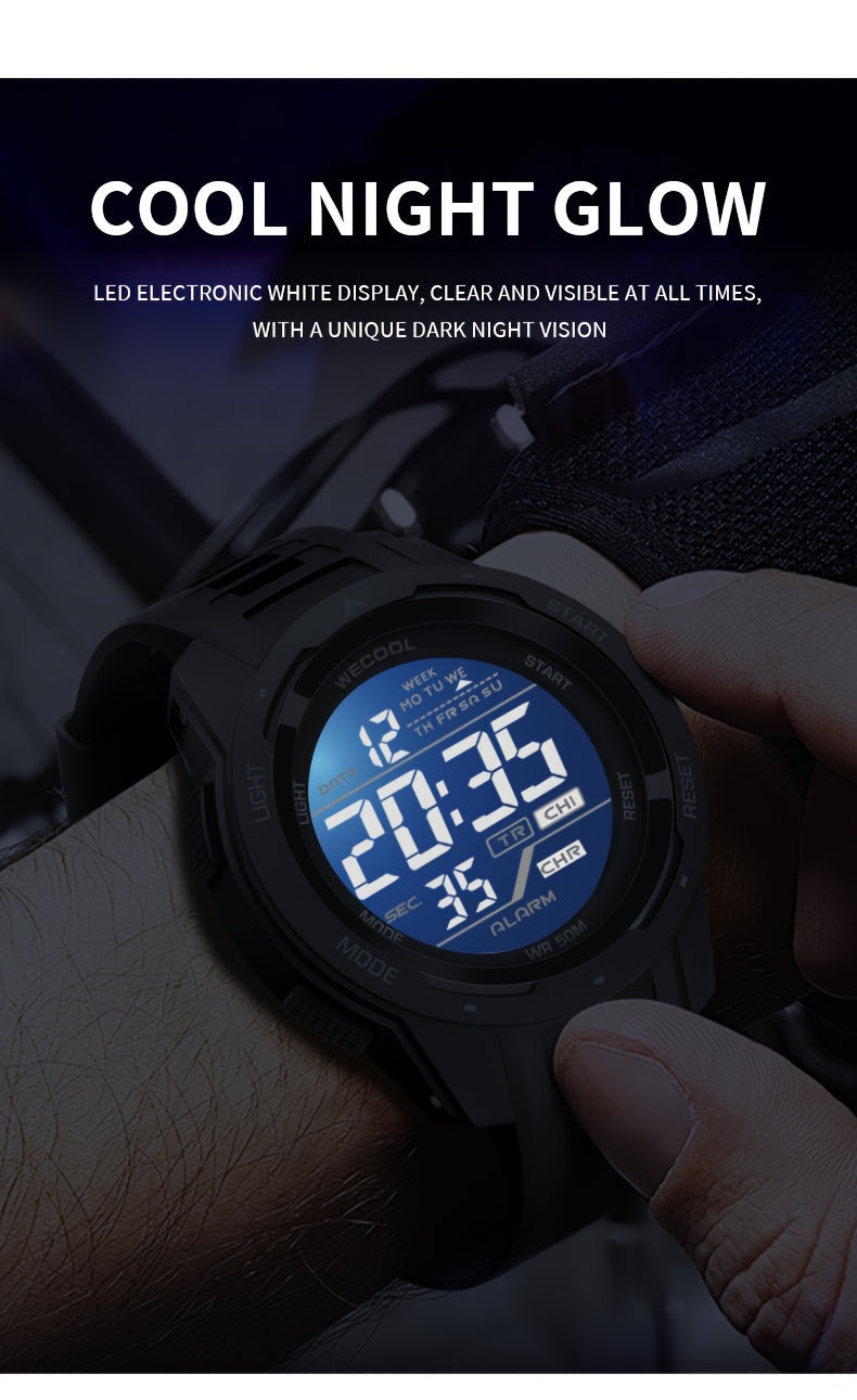Sportklocka herr – digital med kronograf & LED