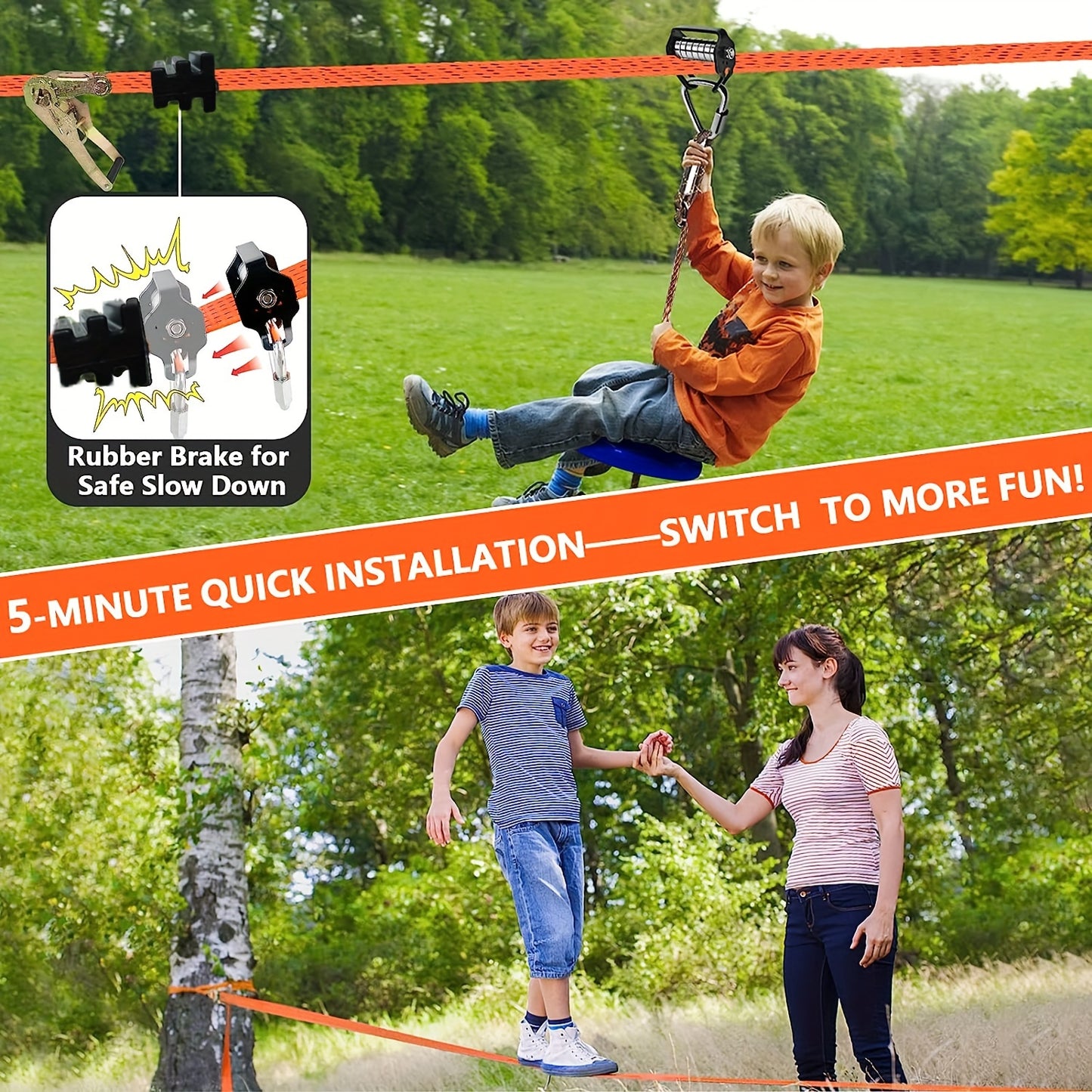 Zipline Set i Polyester för Barn och Vuxna