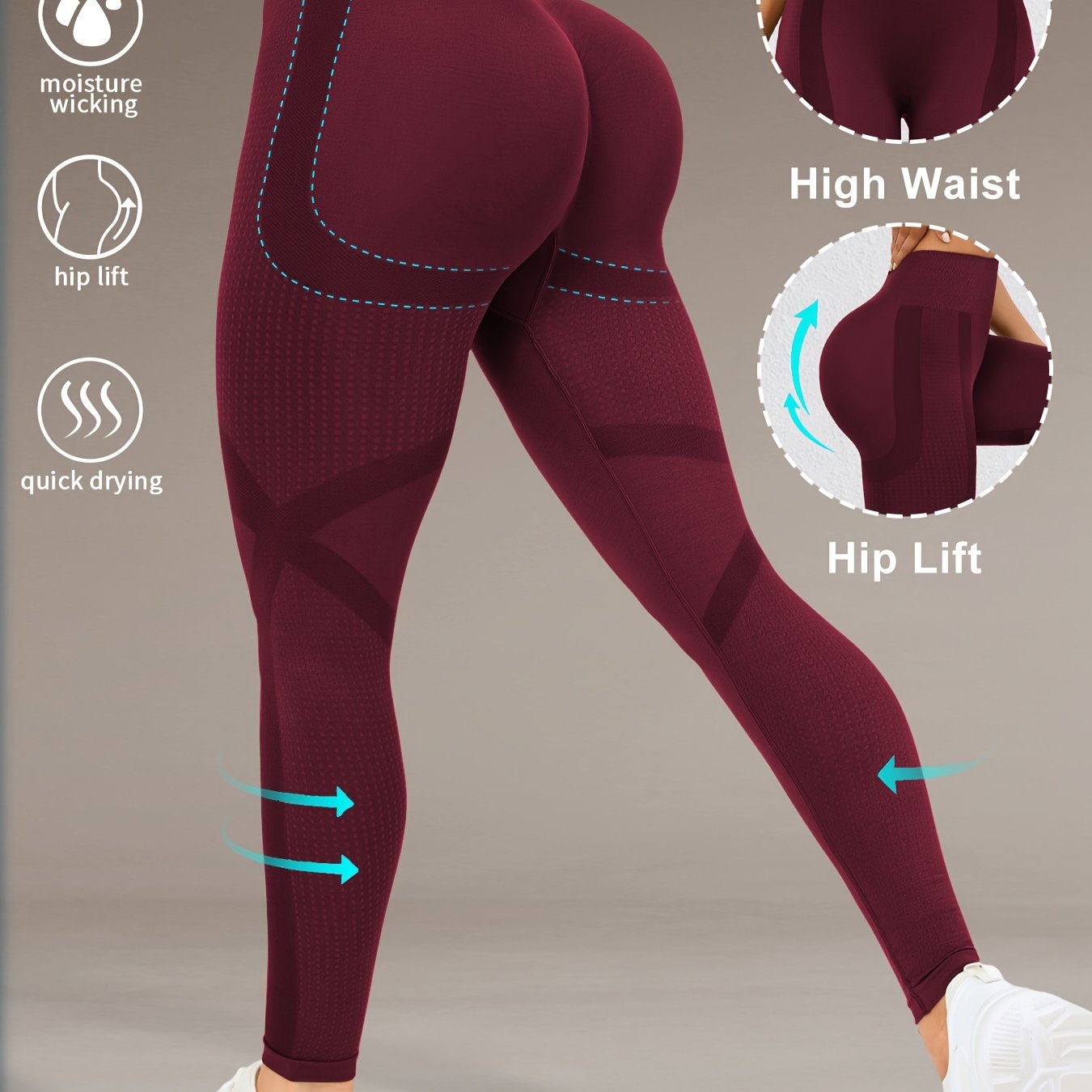 Höga Träningstights med Push-Up Effekt – Perfekta för Gym & Yoga