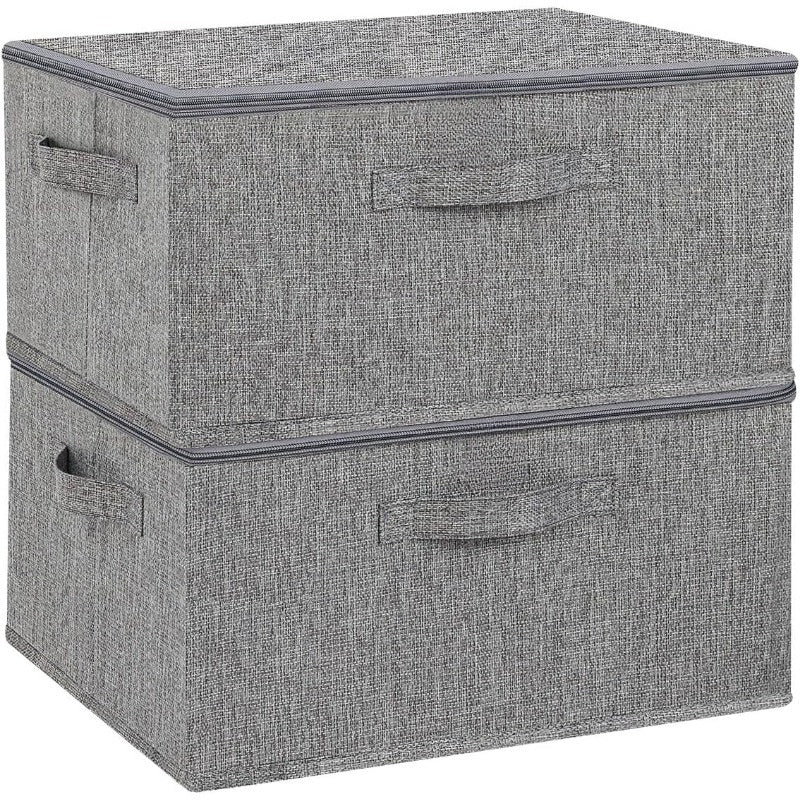TygBox™ – Vikbar Förvaringslåda med Lock (2-pack)