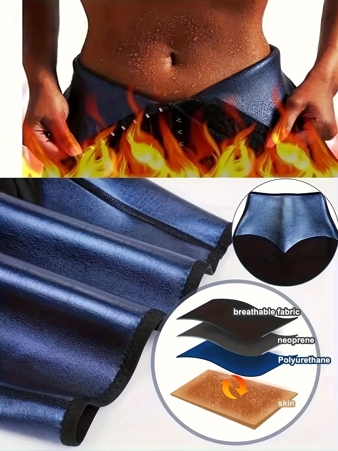 Svett Shorts™ – Tights med Magkontroll, Svarta för Träning