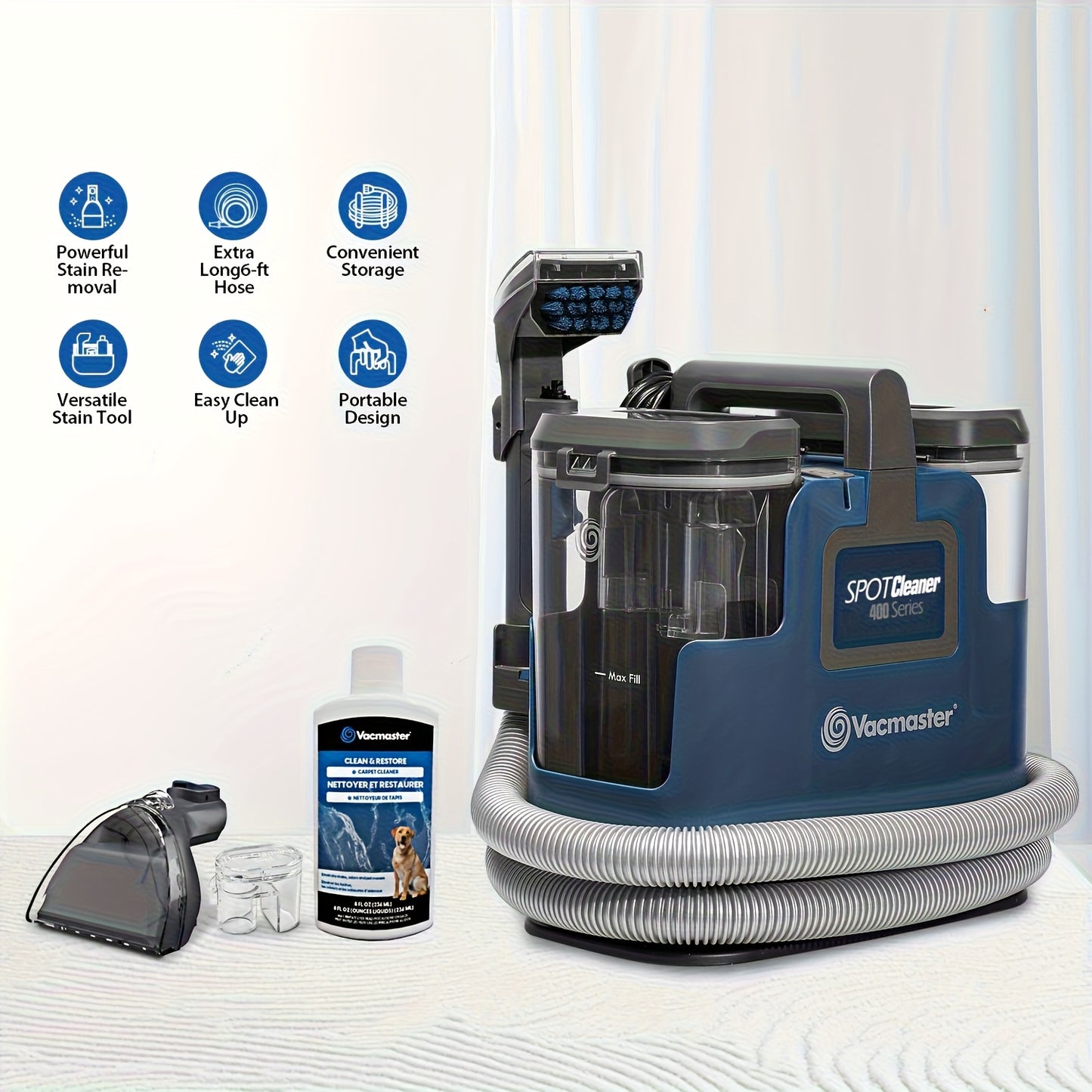Fläckborttagare EasyClean – kompakt matt- & möbelrengörare 500W