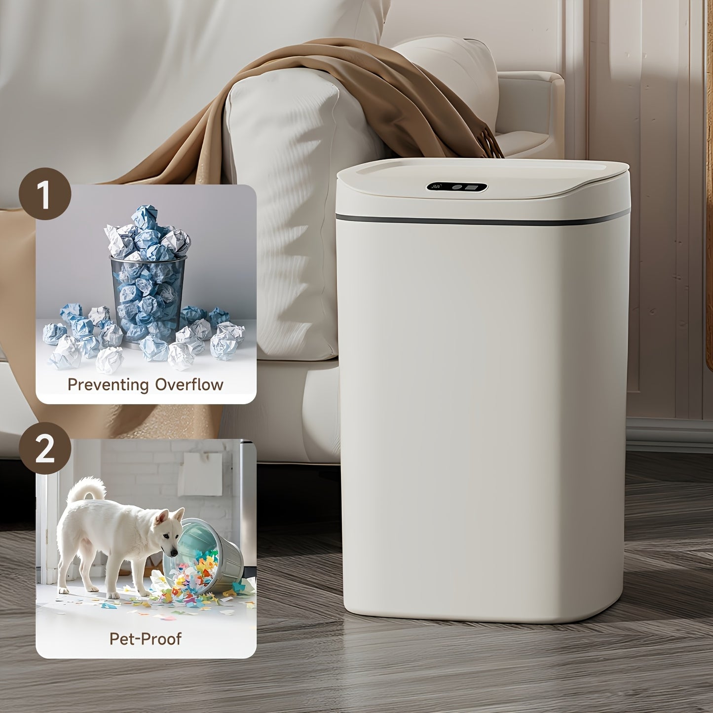 Smart Soptunna med Tyst Stängning – Luktfri & Batteridriven