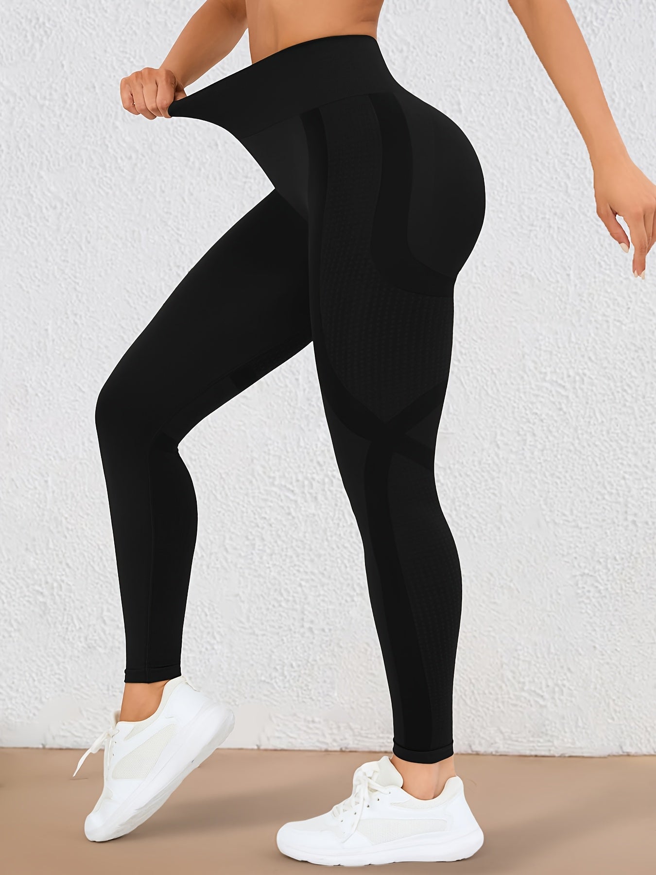Höga Träningstights med Push-Up Effekt – Perfekta för Gym & Yoga