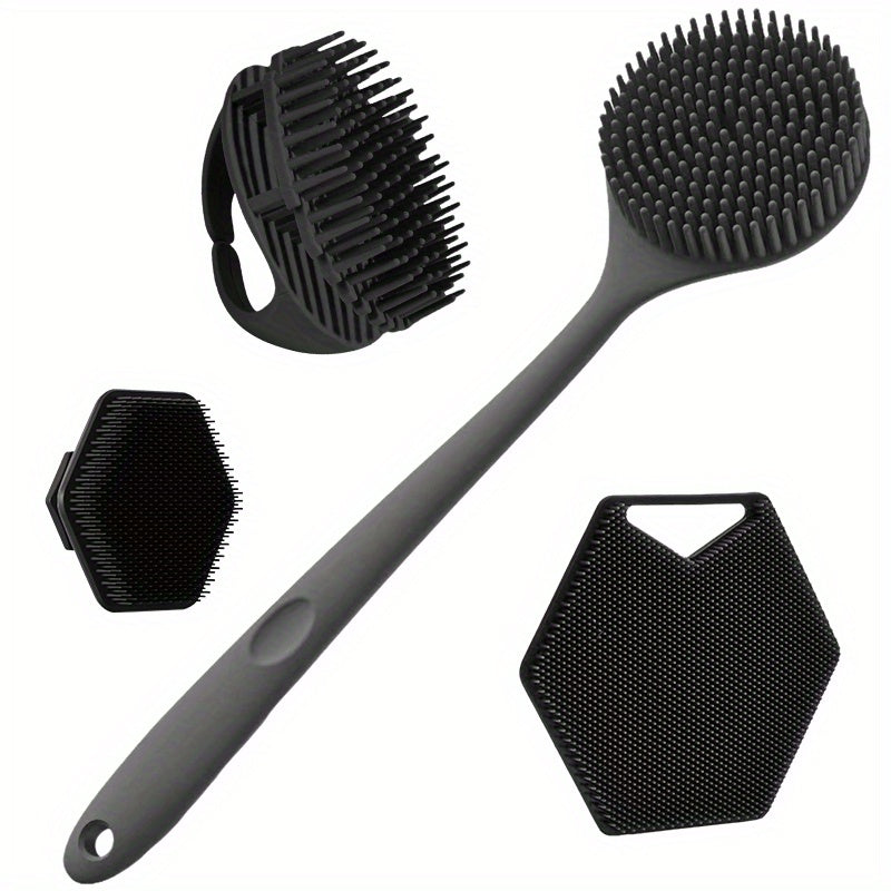 4-Pack Silikon Kroppsborstar, Handtag, Mjuk