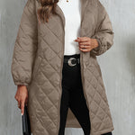 Quiltad jacka dam – elegant lila med huva & dragkedja