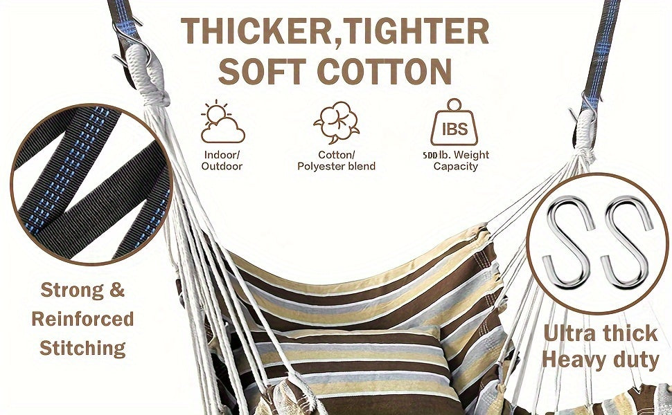 Hängmatta Stol med Kuddar och Canvas Förvaring