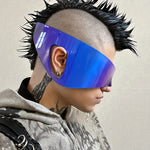 Y2K futuristiska glasögon – oversized skölddesign