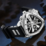 Klocka Per (herrklocka med polygonal design, kalender & nattbelysning)