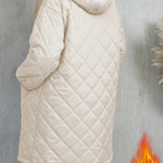 Quiltad jacka dam – elegant lila med huva & dragkedja