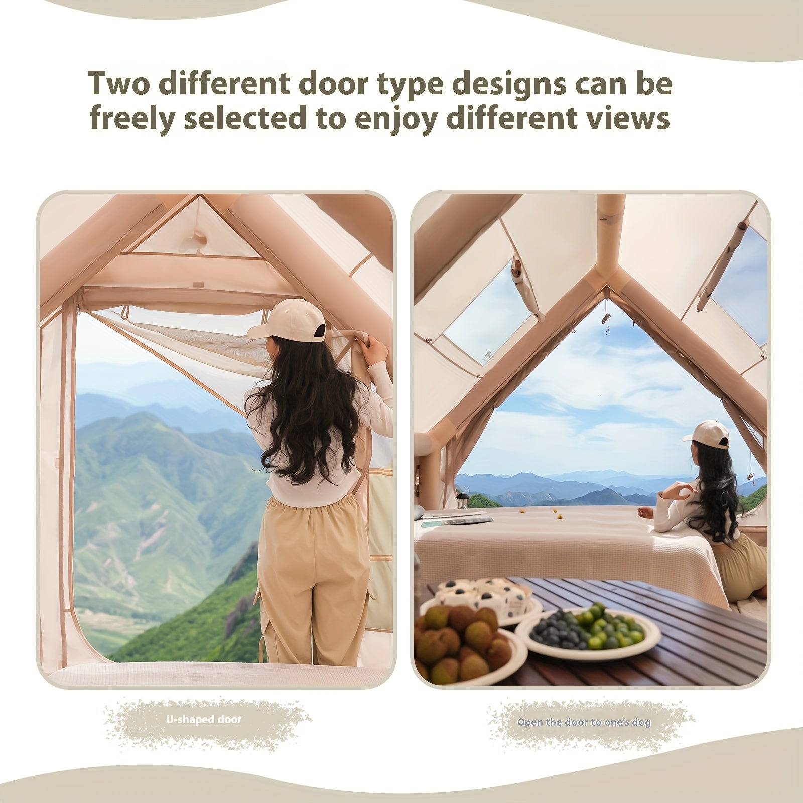 Uppblåsbart tält 8–10 personer – 4-säsongs glampingtält