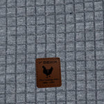 Bohemisk hoodie herr – rutigt långärmad pullover med orange detaljer