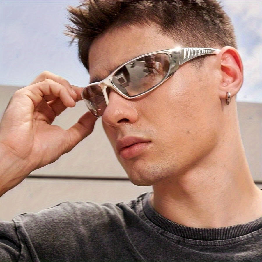 Retro glasögon herr – bred båge & metallic