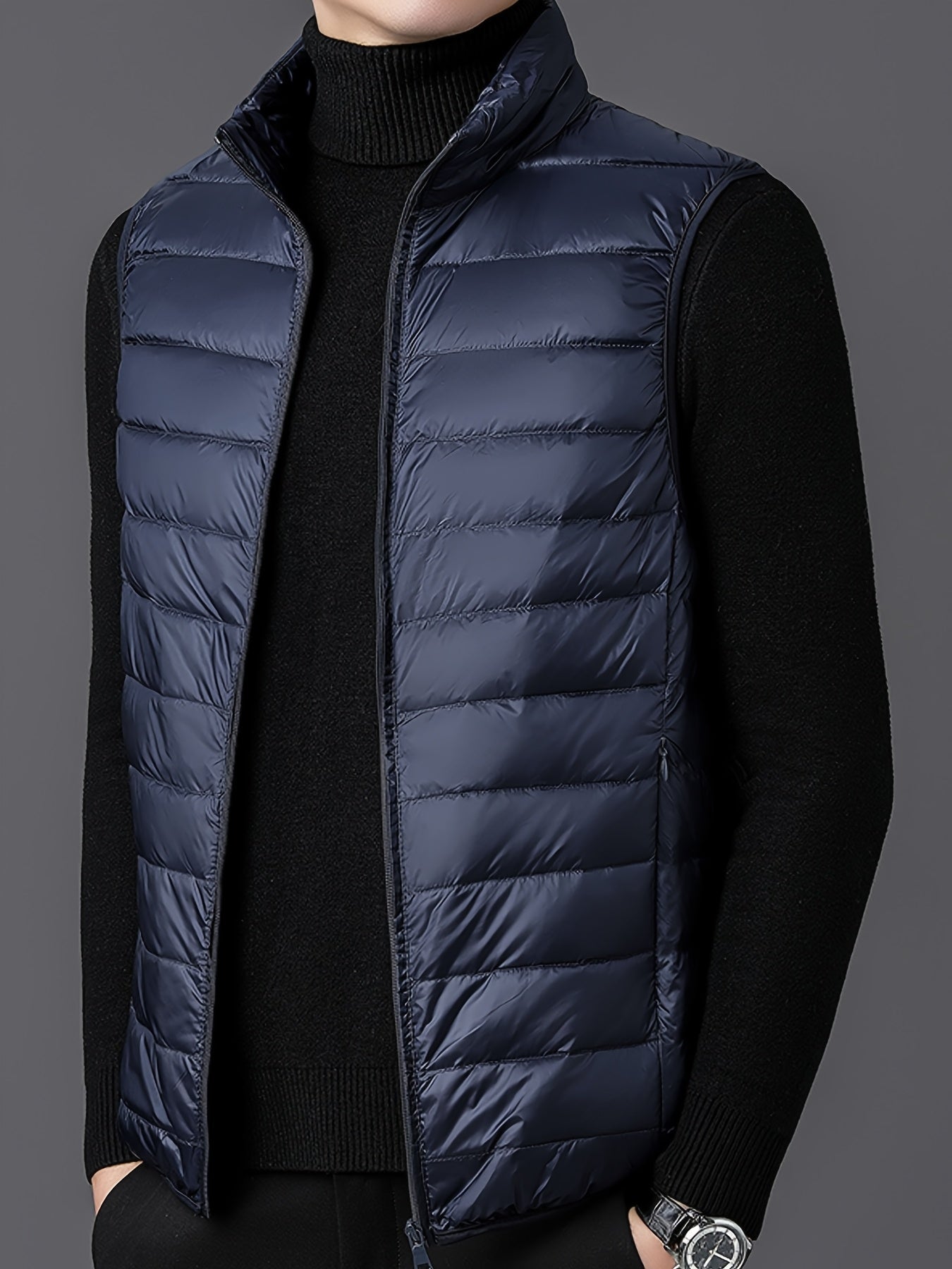 Herrväst ståkrage – lätt väst för vår & höst