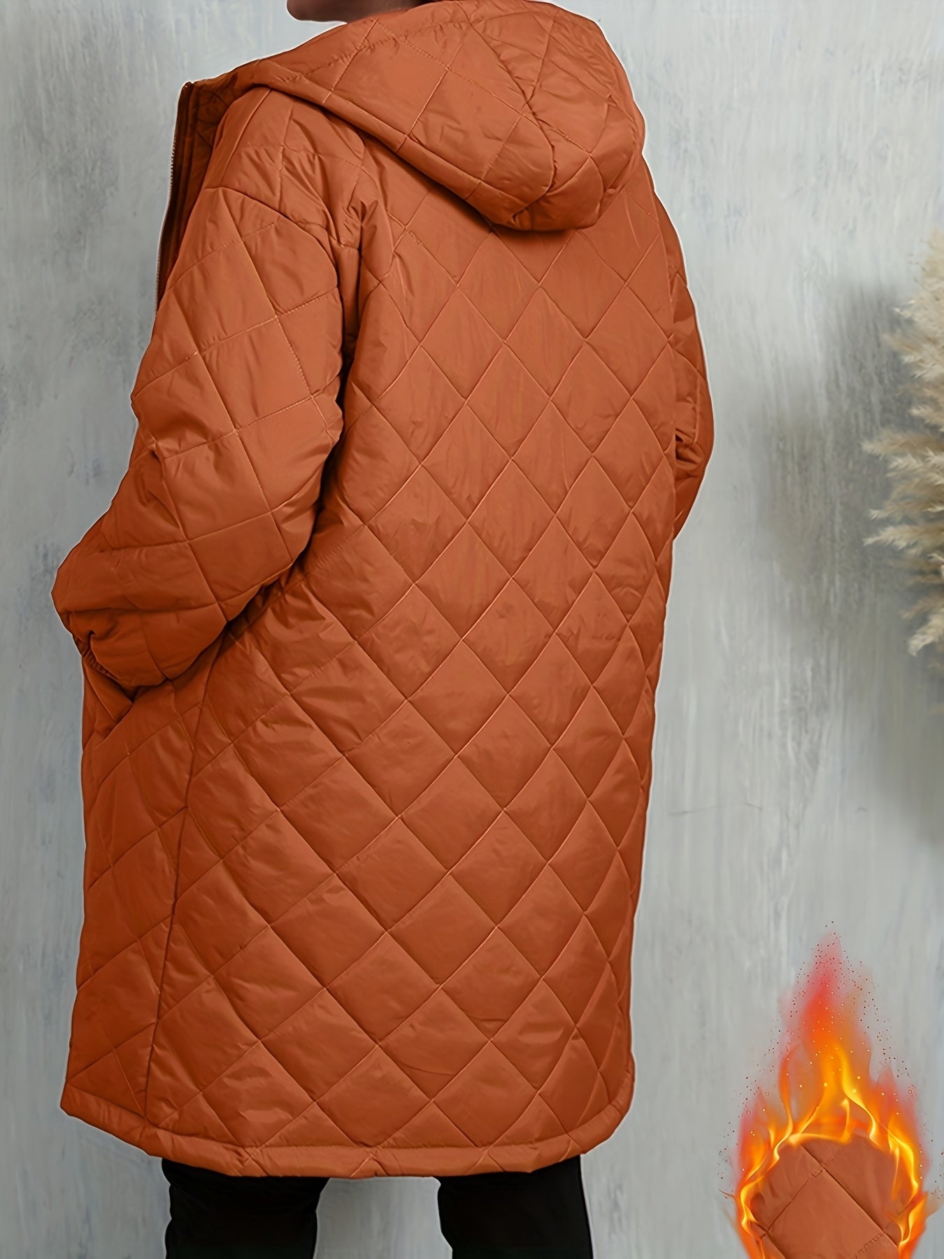 Quiltad jacka dam – elegant lila med huva & dragkedja