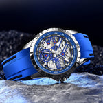 Klocka Patrik (automatisk herrklocka med håldesign & silikonarmband)