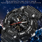 Klocka Tobias (digital herrklocka med dubbeltid, alarm & vattenskydd 50 m)