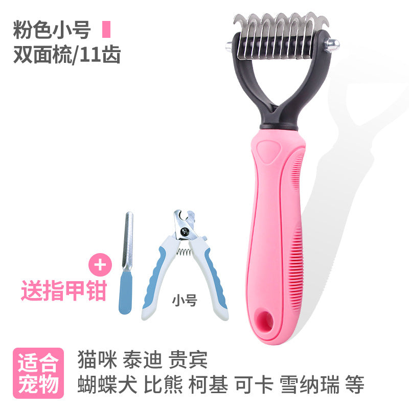 Pelsbørste for hunder og katter – Kam for utfloking og pelspleie