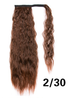 Lång Lockig Hästsvans – Fästes med Kardborreband, Naturligt Utseende